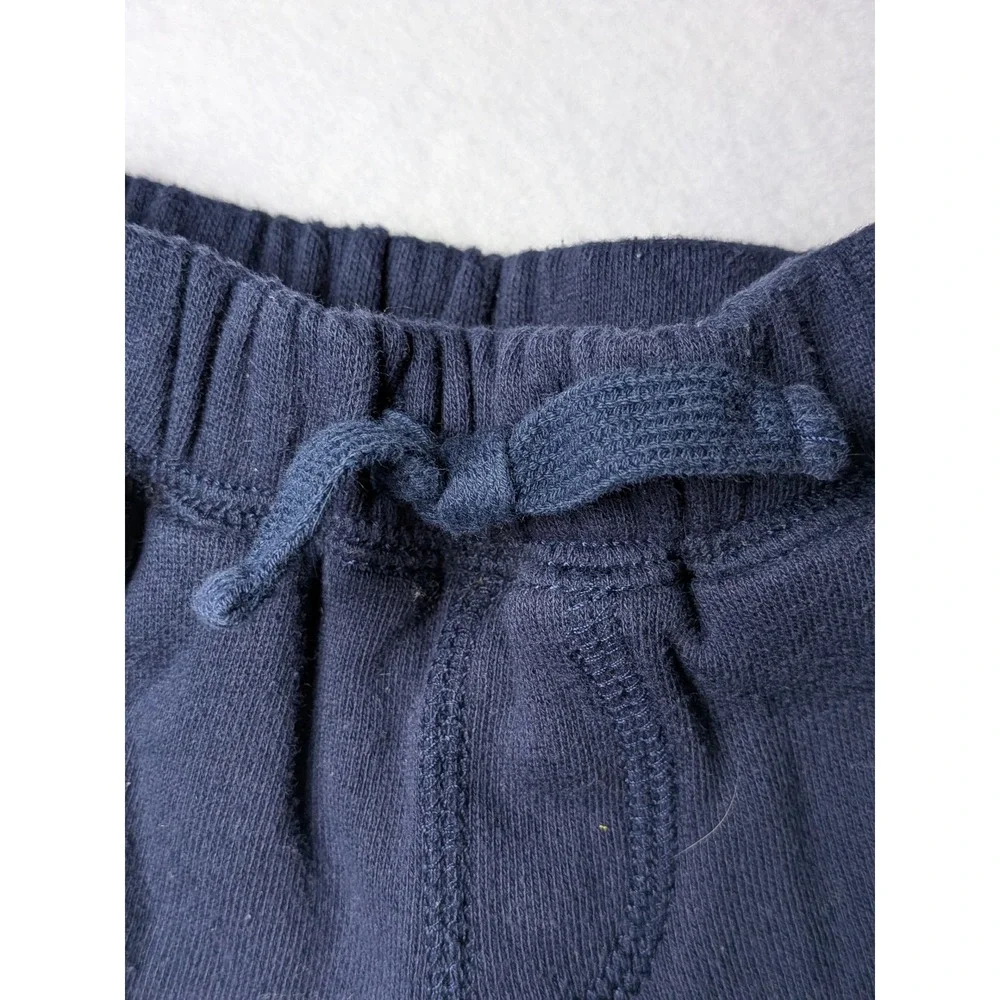 Gymboree Baby Boy Navy Blue Fleece Jogger Pants Striped Cuffs 3-6 Months